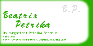 beatrix petrika business card